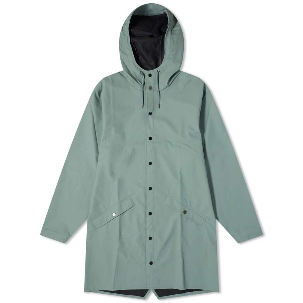 NWT Rains UNISEX Long Jacket W3 in Haze Green XL - Picture 4 of 8